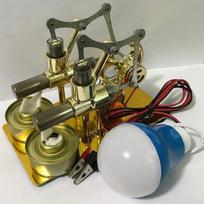 Stirlingo variklio balansinis variklio modelis Šilumos garų švietimas Pasidaryk pats modelis Amatai Atradimas Generatorius Mokykliniai reikmenys Priedai Stirling Engine kit