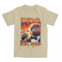 Kurwa Bobr Kurwa Bebras Marškinėliai Vasariniai Mieli Gyvūnai Y2K Retro Marškinėliai Medvilniniai Harajuku Marškinėliai Vyriški Trumpomis Rankovėmis Viršūnės S chaki