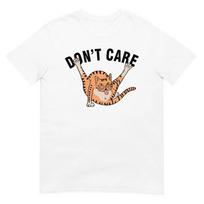 Don't Care Funny Cat Licking Balls Unisex Cotton T-Shirt Adult Humor TeeAnime Pattern Y2KGraphic Y2K vintage Luxury High quality S balta