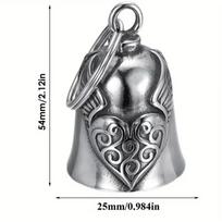 2 vnt. Širdies sparno motociklo varpelio pakabukas Širdies sėkmės varpelio stiliaus jojimo varpelis Sėkmės varpelis Retro motociklo saugos varpelio dekoracija 2pcs sidabras