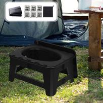 Camping Toilet Portable Foldable Potty for Travel Emergency Use S black