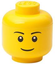 Daiktadėžė LEGO® Storage Head Boy, geltona sp., 10.5 x 10.5 x 12 cm