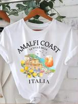 Estetiški Amalfi kranto marškinėliai Italija Citrinų marškinėliai Harajuku Itališko Spritz marškinėliai Paplūdimio estetiški drabužiai Madingi Y2k viršus L