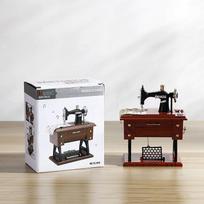 Vintažinis mini siuvimo mašinos muzikos dėžutė Sartorius modelis muzikinis žaislas dekoracija TT