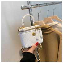 Portable rhombus chain bag women's new fashion shoulder bag with simple texture bucket bag balta