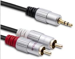 Kabelis Qoltec 2xRCA Mini Jack MiniJack, 2 x RCA male, 2 m, juoda sp.
