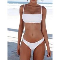 Moteriškas vientisas maudymosi kostiumėlis vasarinis naujas bikinis seksualus paplūdimio stiliaus maudymosi kostiumėlis seksualus aukštu juosmeniu maudymosi kostiumėliai bikinio komplektas S balta