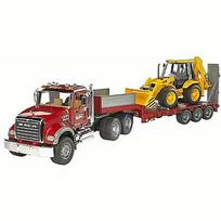 Bruder MACK Granite low loader and JCB 4CX backhoe loader 02813