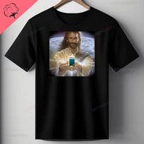 Jėzus su cigaretėmis | Newport Juokingas Mėmė T-shirt Keistai Konkreti Keisti Marškinėliai Grafinis Spaudas T-shirt Viršus Medvilninis T-shirt Unisex Marškinėliai L