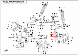 9GQ0-050701 STEERING KNUCKLE , LH CFORCE 400