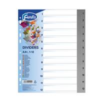 Skiriamieji lapai FOROFIS MAXI 1-12, A4+, plastikiniai