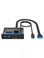 Graugear Multi priekinis skydelis su USB šakotuvu + kortelių skaitytuvu