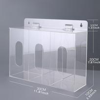 Magnetinė akrilinė laikymo dėžutė skaidri, 3 skyrių sieninis organizatorius pirštinėms, batų apavui, kaukėms, popieriniams rankšluosčiams Storage Box 3 Compartments