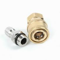 Pair Pressure Washer Quick Release 1/4Male/M22/14 Female Plug Brass Connector beige