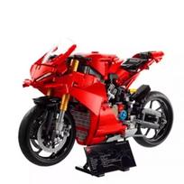 2025 MOC Techninis 42202 Ducatis Panigales V4 S Motociklas Konstruktorius Modelis Mechaninė Grupė Kaladėlės Žaislai Vaikams Berniukui Dovana