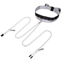 Spenelių spaustukai Fifty Shades Of Grey Play Nice Satin Lace Collar Nipple Clamps