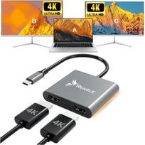Adapterio šakotuvas Adapteris HDMI 2x 4K 60Hz Full HD 165Hz USB-C 3.2 MST HDCP "Reagle