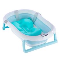 Sulankstoma kūdikio vonelė su termometru ir pagalve BATH&CARE Blue