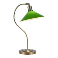 Žalios spalvos/žalvario spalvos stalinis šviestuvas (aukštis 49 cm) su stiklo gaubtu Vela – Markslöjd