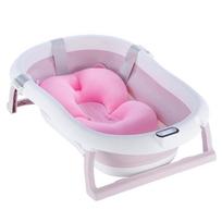 Sulankstoma kūdikio vonelė su termometru ir pagalve BATH&CARE Pink