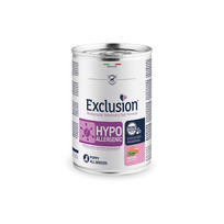 Exclusion Hypoallergenic konservai šuniukams su kiauliena ir žirniais, 400 g