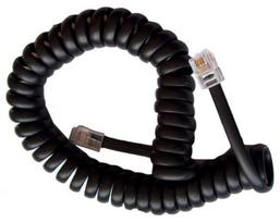 Telefono spiralinis laidas RJ9/RJ10-RJ9/RJ10 (4P4C) 4m, juodas