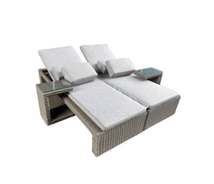 Gultų ir staliuko komplektas Domoletti Capri CH2595FE.NO, rusva