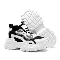 Mens Sneakers Women Fashion  Shoes Woman Designer Platform Chunky Sneakers Shoes 35 juoda/balta