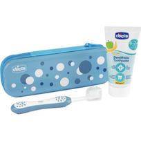 Chicco Always Smiling Set 6m+ dantų priežiūros priemonių rinkinys su krepšeliu Light Blue 1 vnt.
