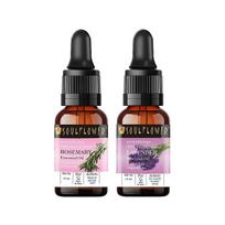 Rozmarinų ir levandų eterinių aliejų rinkinys (2 x 15 ml), Rozmarinų ir levandų eterinių aliejų rinkinys, Soulflower