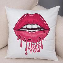 Seksualios moteriškos lūpos pagalvės užvalkalas sofa namų automobilio dekoravimas animacinis lūpdažio spaudas pagalvėlės užvalkalas 30x30cm smėlis