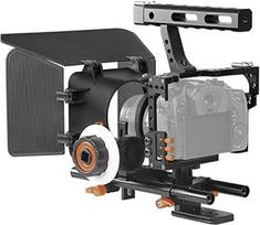 "Andoer C500 Camera Rig" aliuminio lydinio rinkinys su fotoaparato narveliu, matine dėžute + sekimo įtaisais, sekimo fokusavimo įtaisu + rankena + 15 mm strypu, fotoaparato įrašymo įrenginio vaizdo kameros narvelio montavimo rinkiniu, skirtu "Panasonic GH