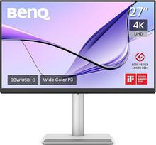 "BenQ" MA270U 27 colių 4K 3840x2160 raiškos monitorius "MacBook Pro/Air", dviguba USB-C, 90 W maitinimo šaltinis, "Mac" spalvų atitikimas, USB šakotuvas, ryškumo ir garsumo valdymas "Mac", reguliuojamas pagrindas, P3 spalvų erdvė