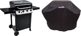"Char-Broil Convective 410 B" 4 degiklių dujinė kepsninė juoda ir 140766 apsauginis dangtis nuo oro sąlygų