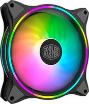 "Cooler Master MasterFan MF140 Halo ARGB" - adresuojamas RGB dizainas su apšvietimo žiedais, korpusas ir aušinimas, hibridinės ventiliatoriaus mentės su išmaniuoju jutikliu ir virpesius slopinančiu rėmeliu - 140 mm