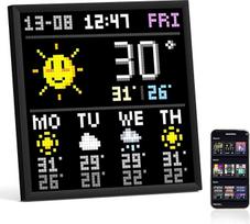 "Divoom Pixoo-64 WiFi Pixel Art Display" su 64 x 64 LED skydeliu, unikali apšvietimo dekoracija su programėlės valdymu