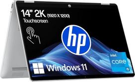 "HP OmniBook 5 Flip 14-fp0254ng 2-in-1" konvertuojamas nešiojamasis kompiuteris, 14 colių 2K jutiklinis ekranas (1920 x 1200), "Intel Core i5-1334U", 16GB RAM, 512GB SSD, QWERTZ, "Windows 11 Home", sidabrinės spalvos