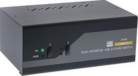 "InLine" 62652I KVM stalinis komutatorius, 2 krypčių, du monitoriai, HDMI, 4K, USB 3.0, garsas