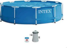 "Intex" 10 pėdų skersmens x 30 colių gylio metalinio rėmo baseinas (su siurbliu) #28202