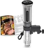 "KitchenBoss" "Sous Vide Roner" žemos temperatūros virtuvės lėta viryklė Profesionalus šiluminis kontūras IPX7 vandeniui atsparus jutiklinio ekrano laikmatis sidabrinis