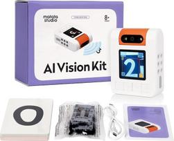 "MatataStudio AI Vision" rinkinys "VinciBot" su 180° apverčiama kamera Programuojamas ekranas Modulinė struktūra 7 vaizdinės funkcijos Pridėti pradedantiems ir pažengusiems dirbtinio intelekto specialistams nuo 8 iki 12 metų
