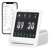 "Qingping Air Quality Monitor Gen 2", patalpų oro kokybės monitorius aptinka PM2.5, CO2, PM10, triukšmą, temperatūrą ir drėgmę, CO2 matuoklis, atnaujinta žadintuvo funkcija, oro kokybės testeris