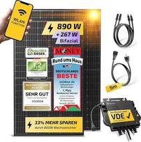 "Solakon®" 900 W balkono elektrinė - balkono elektrinės 800 W lizdas - naujausias 800 W inverteris - saulės sistemos komplektas - 450 W dviaukštės saulės baterijos su priedais - 5 m