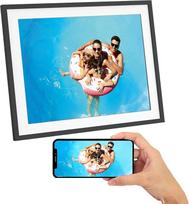 AGFA Photo - Skaitmeninis 17 colių didelės raiškos nuotraukų rėmelis su jutikliniu ekranu, "WiFi", 32GB atmintimi, momentiniu dalijimusi nuotraukomis ir vaizdo įrašais - "Realiview" modelis - juodas
