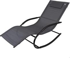 AKTIVE 61061 Lauko supamasis krėslas su juoda pagalvėle, matmenys: 56 x 158 x 83 cm, kvėpuojantis, tvirtas ir apsaugotas nuo UV50 spindulių, hamaka sodo gultas, M