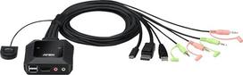 ATEN CS52DP 2 prievadų USB-C DP hibridinis kabelinis KVM jungiklis