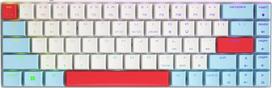 CHERRY MX-LP 2.1 kompaktiška belaidė kompaktiška žaidimų klaviatūra su 68 klavišais, amerikietiško išdėstymo (QWERTY), RGB apšvietimu, mechaniniais MX žemo profilio greitaisiais jungikliais, baltos spalvos