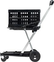 CLAX® asmeninis ir higieniškas pirkinių vežimėlis | Sulankstomas vežimėlis | Įtraukiama sulankstoma dėžutė | Juoda