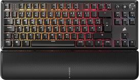 CORSAIR K70 CORE TKL WIRELESS RGB mechaninė žaidimų klaviatūra be klavišų - iš anksto sutepti CORSAIR MLX Red v2 linijiniai jungikliai - SOCD - dviejų sluoksnių garso slopinimas - ABS klavišų dangteliai - QWERTZ DE - juoda