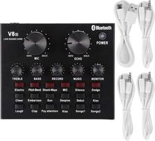 Daugiafunkcinė "V8s Live" garso kortelė Reverberation Sound Voice Gain -12DB-35DB Palaiko iki 48K 16 bitų karaokės muzikos įrašymui